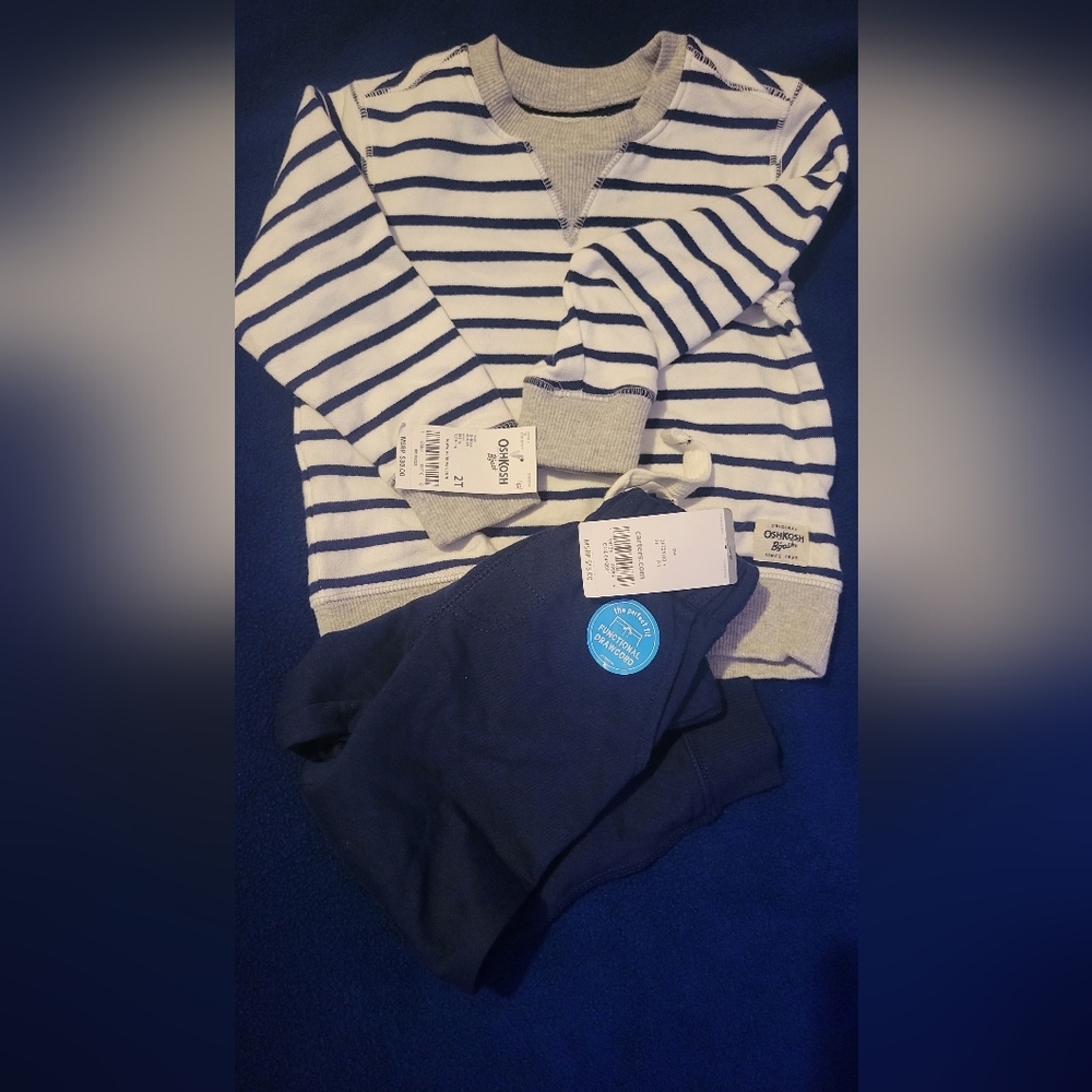 Boys sweatshirt and pants. Size 2T. Brand OshKosh from Carters. New with tags